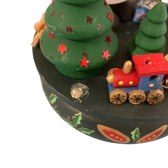 Vintage Christmas Hand Painted Santa Claus Music Box Works - Picture 7 of 10